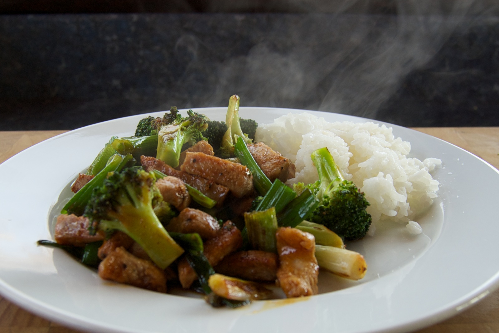 Twice-cooked pork (or beef) with scallion and broccoli stir-fry - Rick's Food  Blog